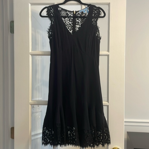 EUC Draper James Sarah Lace Dress Size 4 Solid Black Floral Tulip Sleeve… - Picture 2 of 8